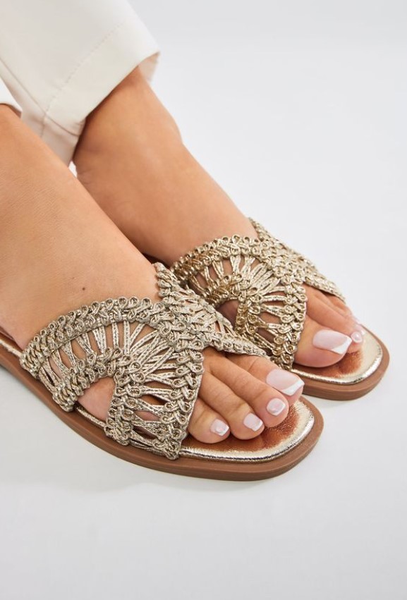 summer gold sandals