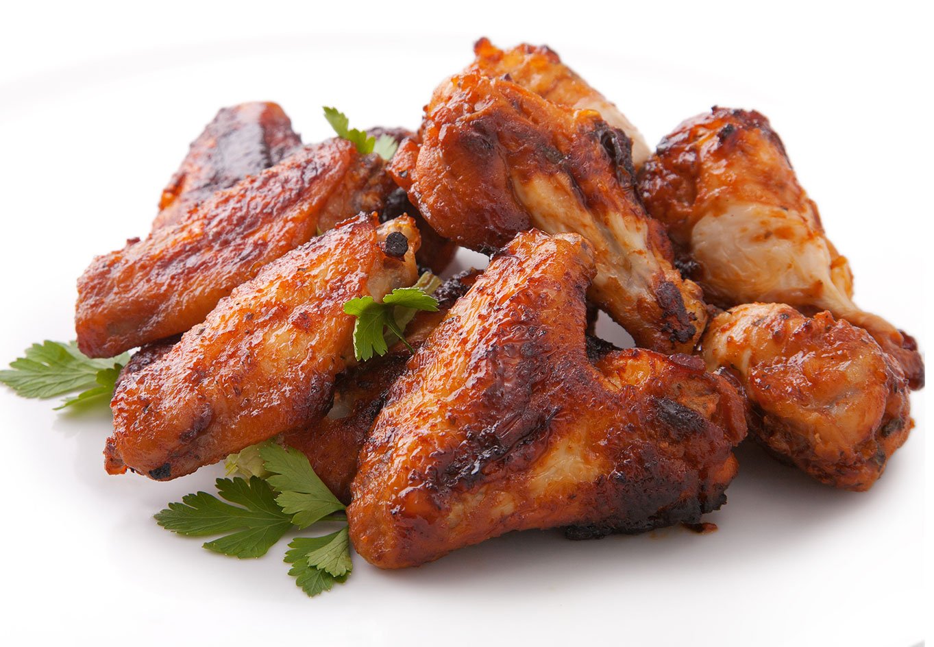 Plate Of Delicious Barbecue Chicken Wings