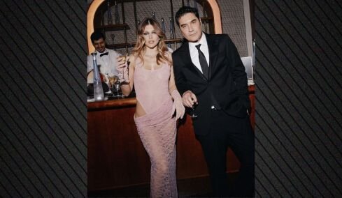 Η Κλέλια Ανδριολάτου και ο Χριστόφορος Παπακαλιάτης στο after party των BAFTA