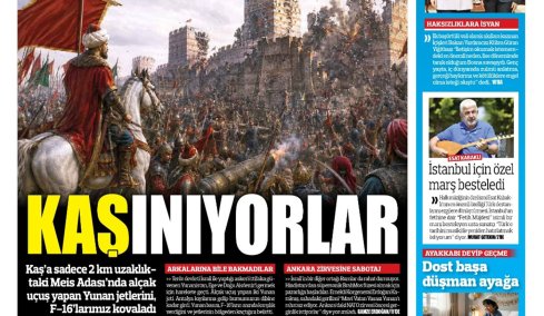 «Οι Έλληνες ξύνονται»: Το εμπρηστικό πρωτοσέλιδο της εφημερίδας Turkiye, ανήμερα της επετείου της Άλωσης