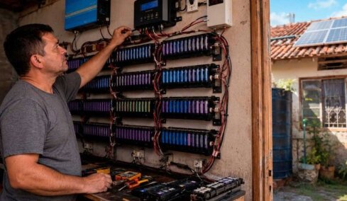Έφτιαξε «τράπεζα» ενέργειας από 650 πεταμένες μπαταρίες laptop: Πλέον τροφοδοτεί το σπίτι του με ρεύμα από φωτοβολταϊκά