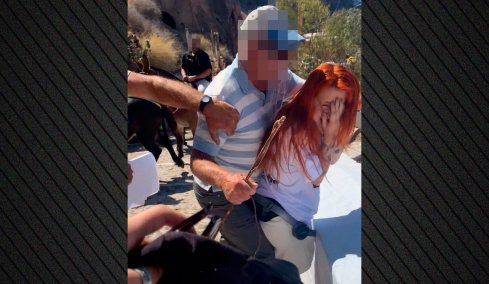 Αγωγιάτες επιτέθηκαν σε ακτιβίστριες στη Σαντορίνη που διαμαρτύρονταν για τη χρήση γαϊδουριών στη μεταφορά τουριστών, δείτε βίντεο  