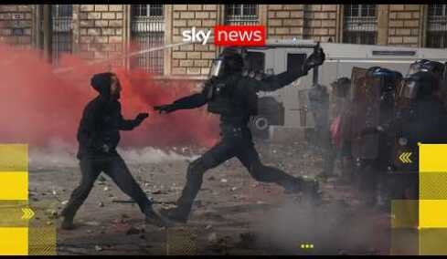 Violent protests in France as thousands march against rising living costs